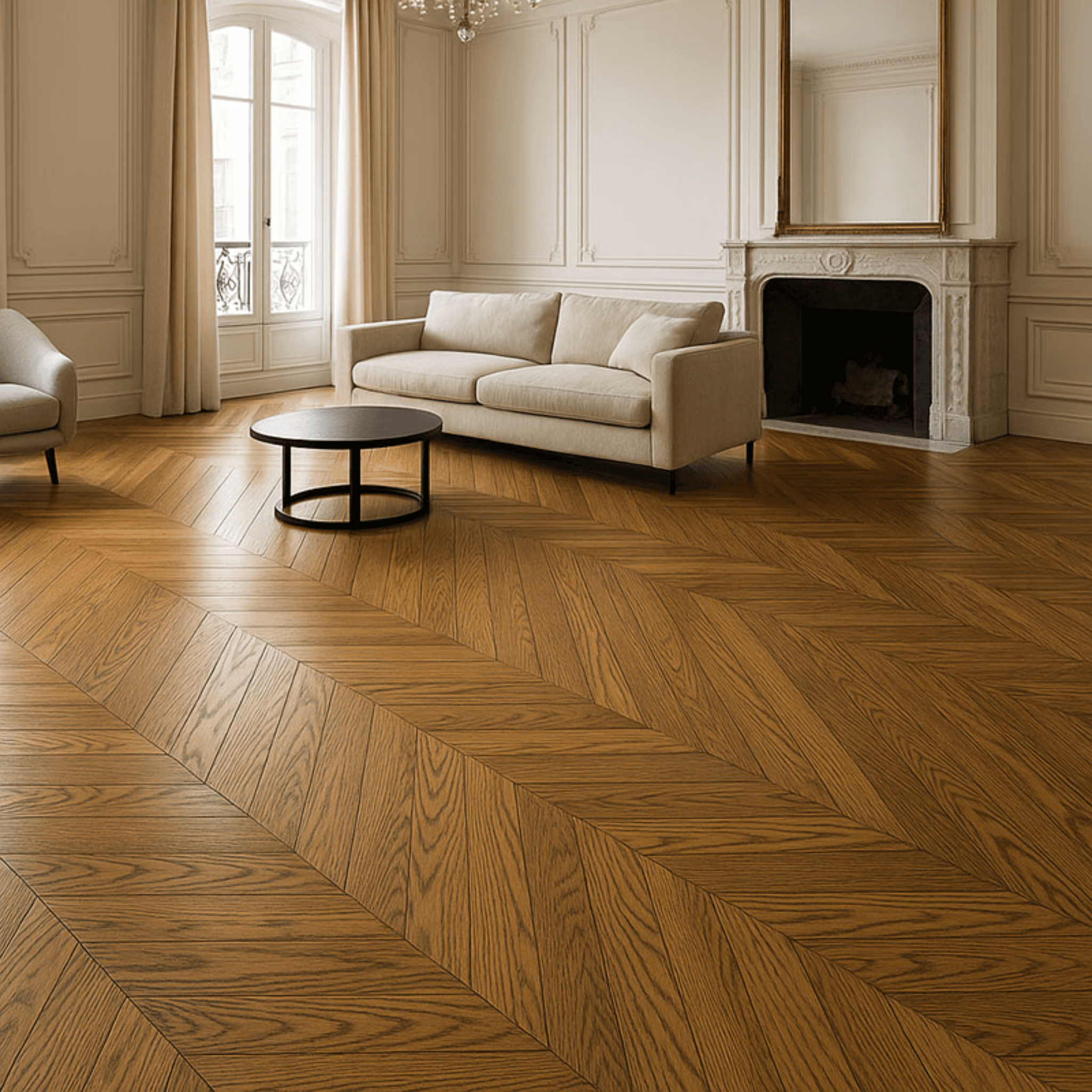 Parquet en point de Hongrie dans un bureau à Strasbourg